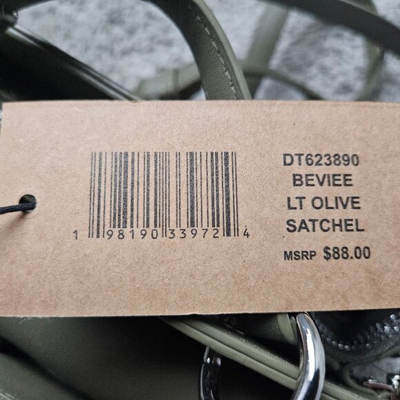 STEVE MADDEN BEVIEE SATCHEL/CROSSBODY w/2 ADJUST/REMOVABLE STRAPS- LT OLIVE- NWT - Picture 4 of 11